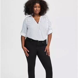 Torrid Harper Georgette 3/4 Sleeves Blouse